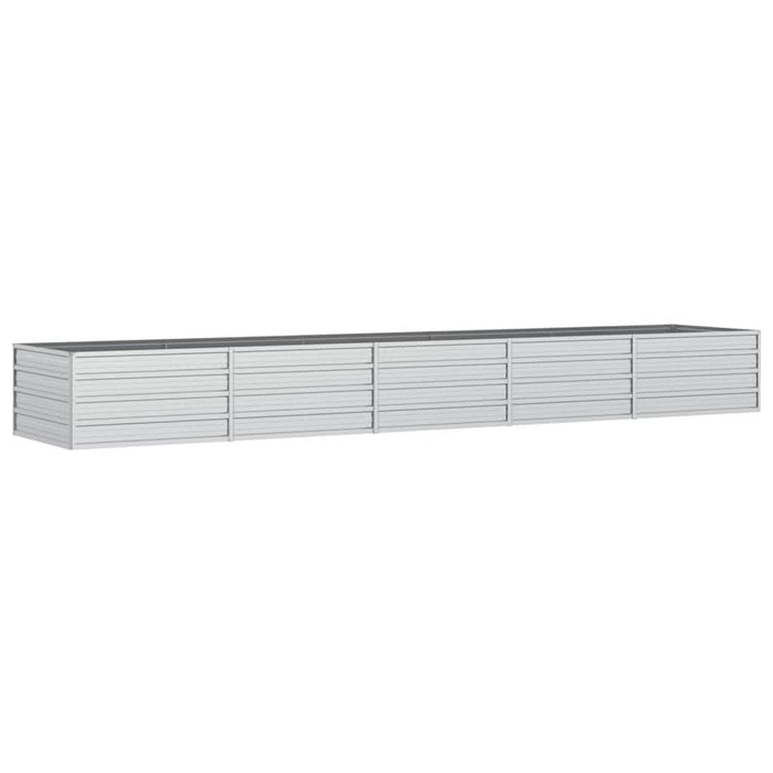 Strat înălțat de grădină argintiu 400x80x45 cm oțel galvanizat - WALTI WALTI