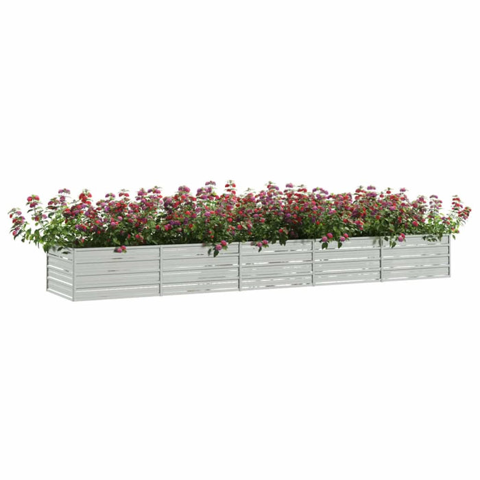 Strat înălțat de grădină argintiu 400x80x45 cm oțel galvanizat - WALTI WALTI