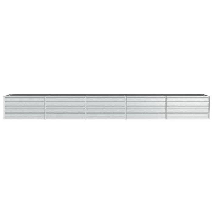 Strat înălțat de grădină argintiu 400x80x45 cm oțel galvanizat - WALTI WALTI