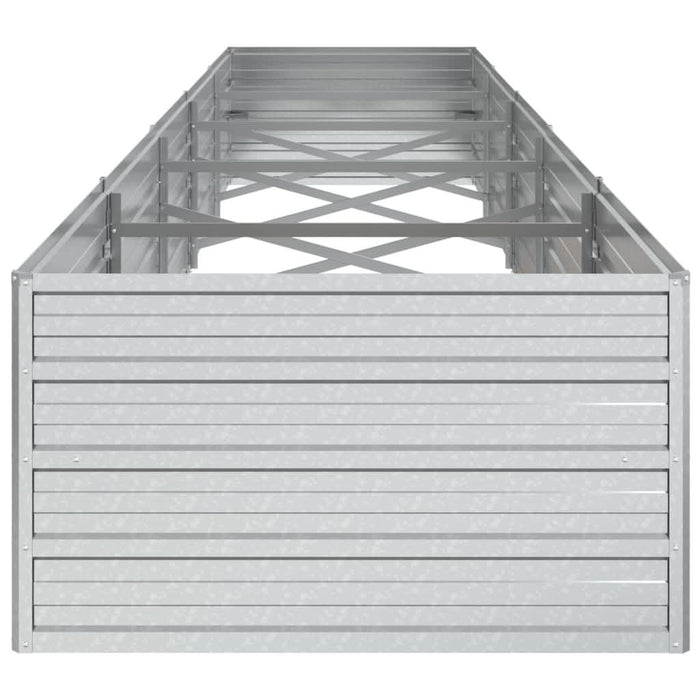 Strat înălțat de grădină argintiu 400x80x45 cm oțel galvanizat - WALTI WALTI