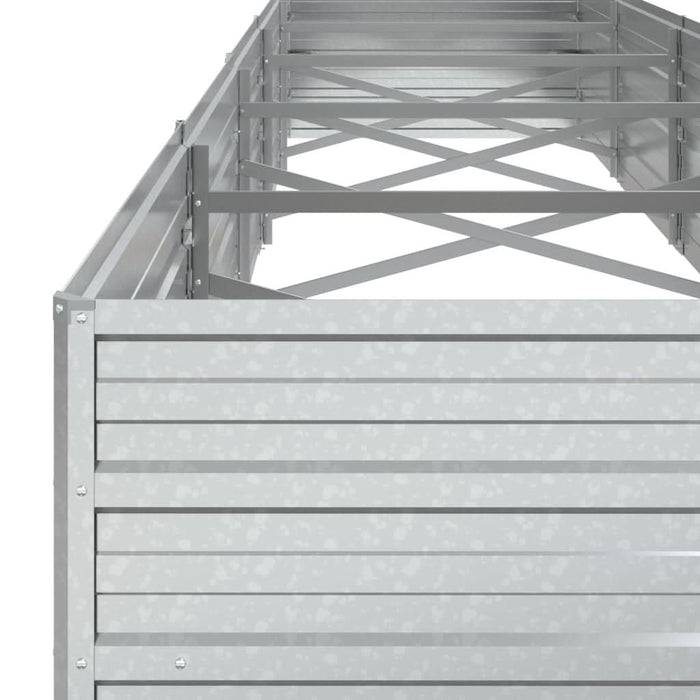 Strat înălțat de grădină argintiu 400x80x45 cm oțel galvanizat - WALTI WALTI