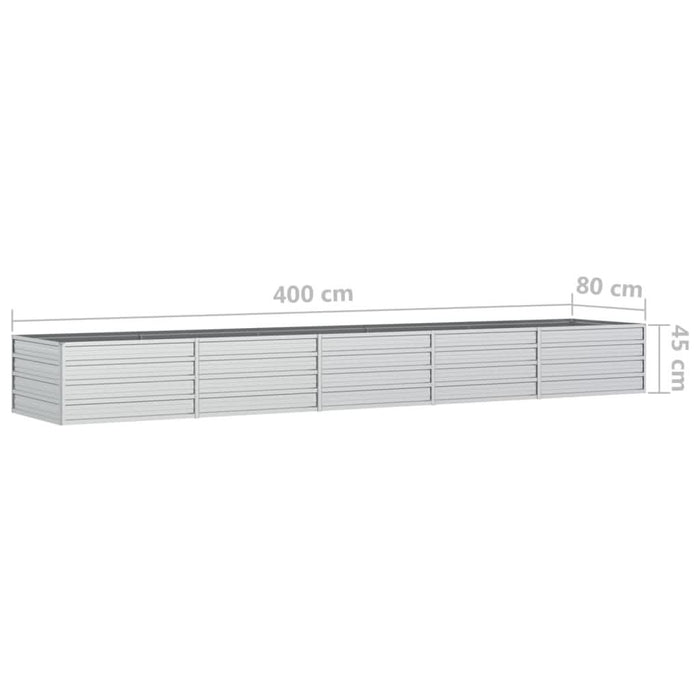 Strat înălțat de grădină argintiu 400x80x45 cm oțel galvanizat - WALTI WALTI