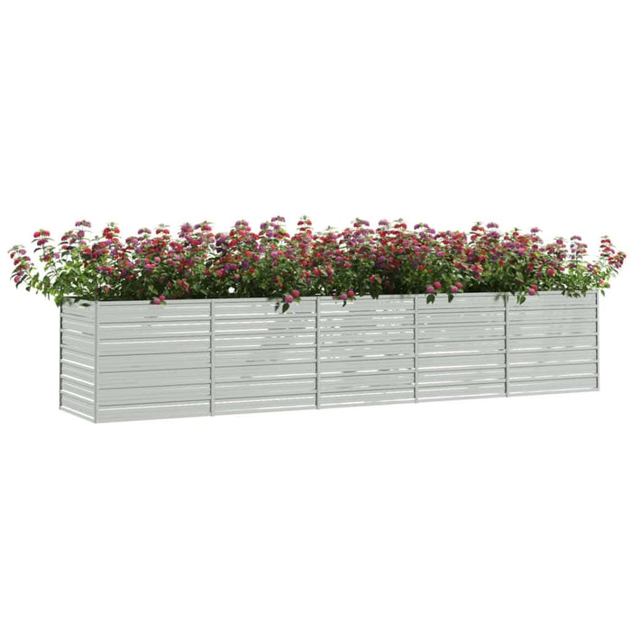 Strat înălțat de grădină argintiu 400x80x77 cm oțel galvanizat - WALTI WALTI