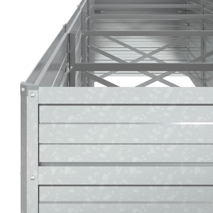 Strat înălțat de grădină argintiu 400x80x77 cm oțel galvanizat - WALTI WALTI