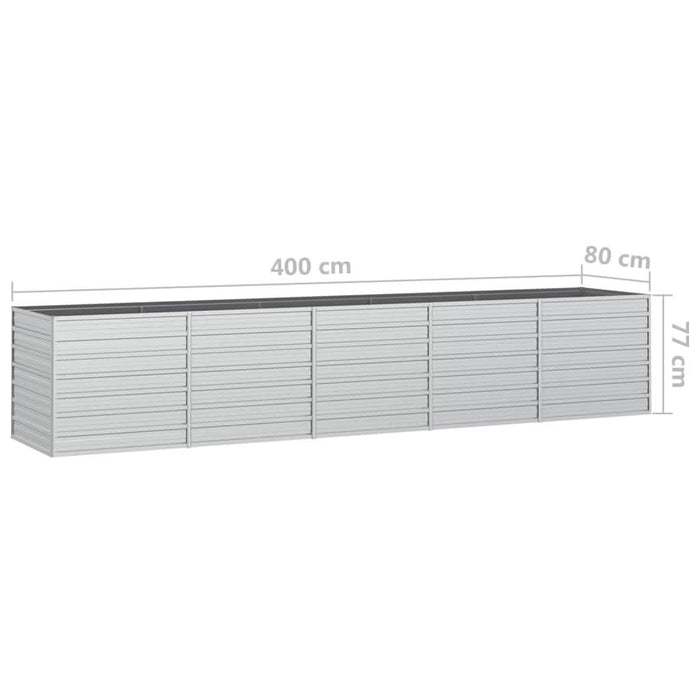 Strat înălțat de grădină argintiu 400x80x77 cm oțel galvanizat - WALTI WALTI