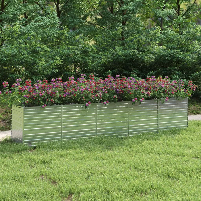 Strat înălțat de grădină argintiu 400x80x77 cm oțel galvanizat - WALTI WALTI