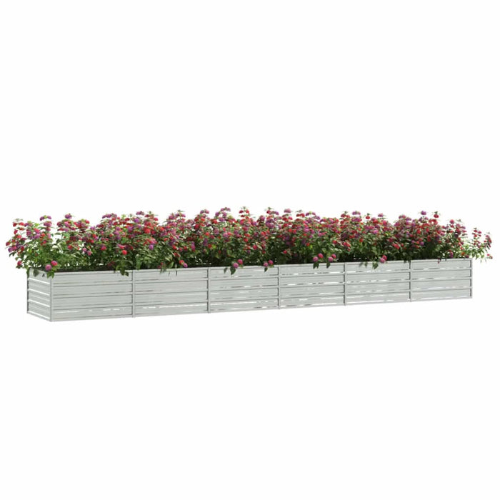 Strat înălțat de grădină argintiu 480x40x45 cm oțel galvanizat - WALTI WALTI