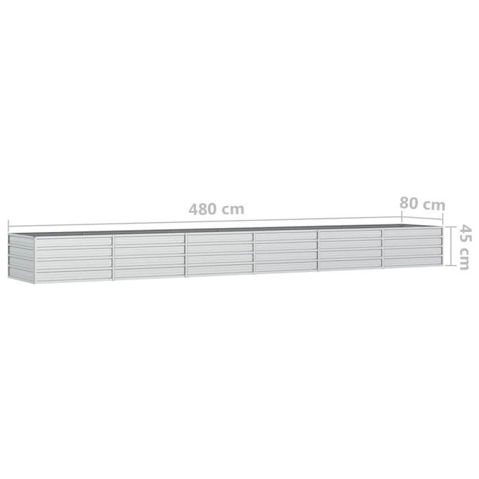 Strat înălțat de grădină argintiu 480x40x45 cm oțel galvanizat - WALTI WALTI