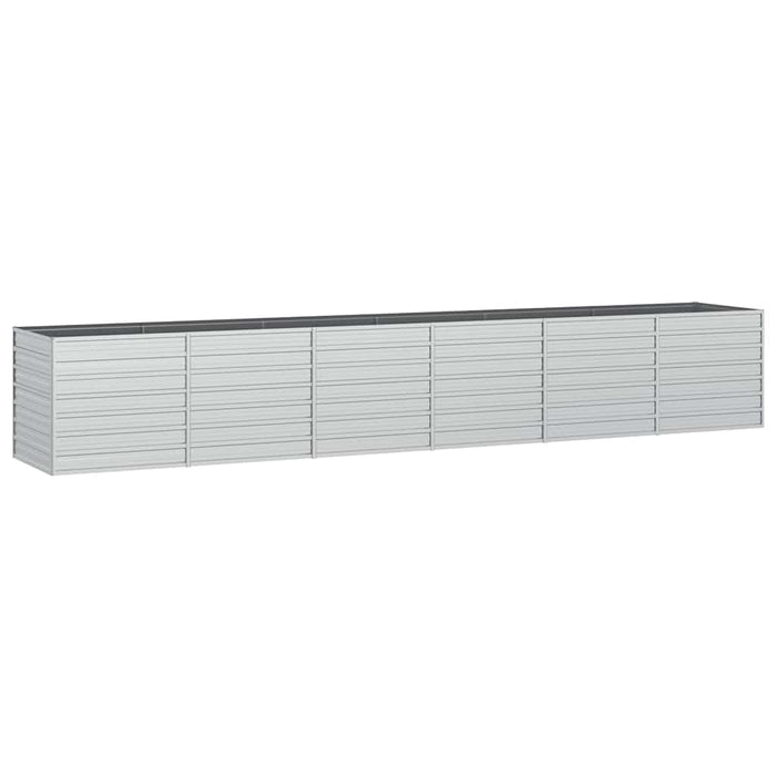 Strat înălțat de grădină argintiu 480x80x77 cm oțel galvanizat WALTI