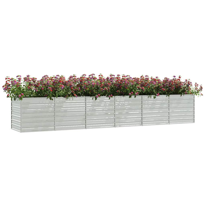 Strat înălțat de grădină argintiu 480x80x77 cm oțel galvanizat WALTI