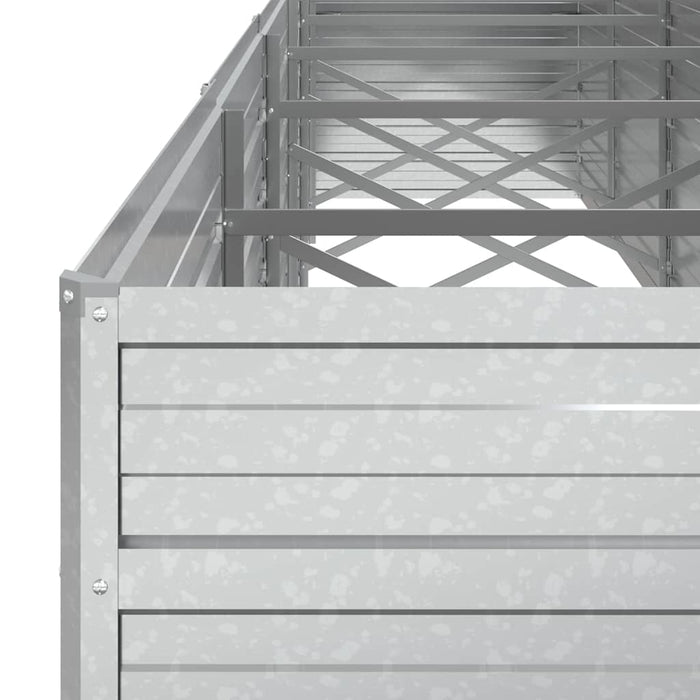 Strat înălțat de grădină argintiu 480x80x77 cm oțel galvanizat WALTI