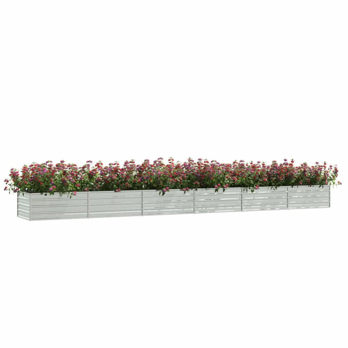 Strat înălțat de grădină argintiu 600x80x45 cm oțel galvanizat - WALTI WALTI