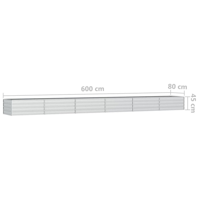 Strat înălțat de grădină argintiu 600x80x45 cm oțel galvanizat - WALTI WALTI