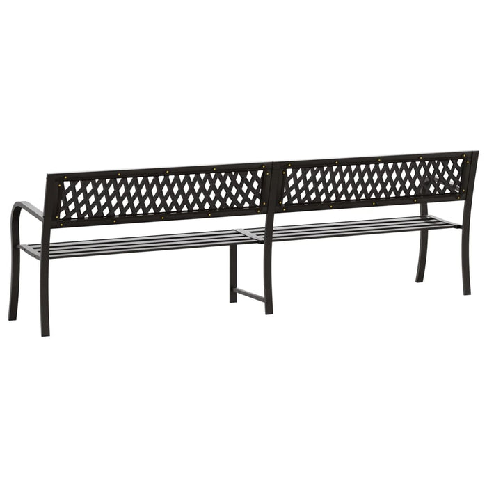 Bancă dublă de grădină, negru, 246 cm, oțel WALTI