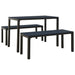 Set mobilier de grădină, 3 piese, negru, WPC și oțel - WALTI WALTI
