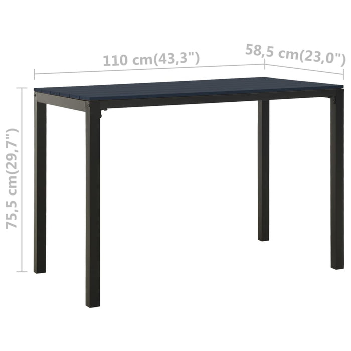 Set mobilier de grădină, 3 piese, negru, WPC și oțel - WALTI WALTI