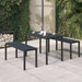 Set mobilier de grădină, 3 piese, negru, WPC și oțel - WALTI WALTI