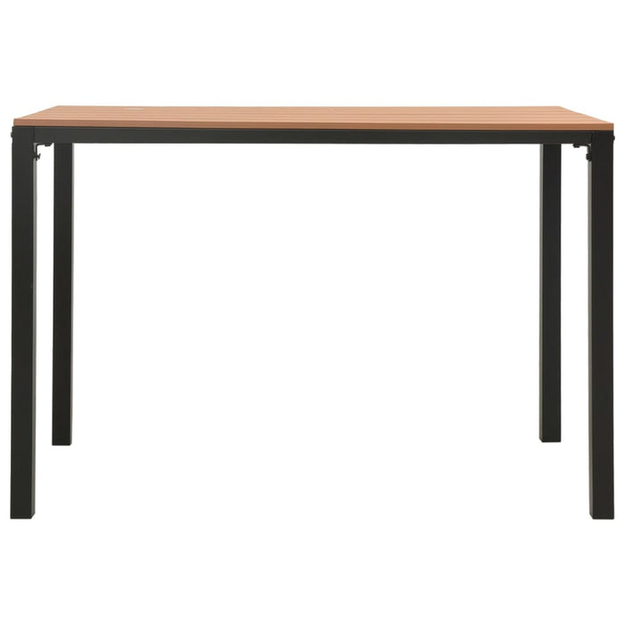 Set mobilier de grădină, 3 piese, maro și negru, WPC și oțel - WALTI WALTI