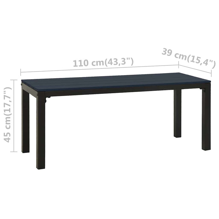Bancă de grădină, negru, 110 cm, oțel și WPC - WALTI WALTI