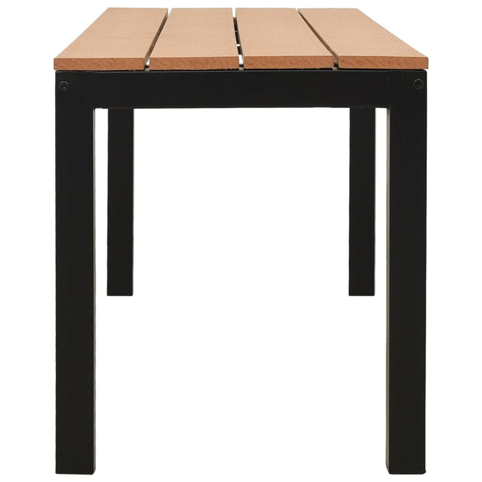 Bancă de grădină, maro și negru, 110 cm, oțel și WPC - WALTI WALTI