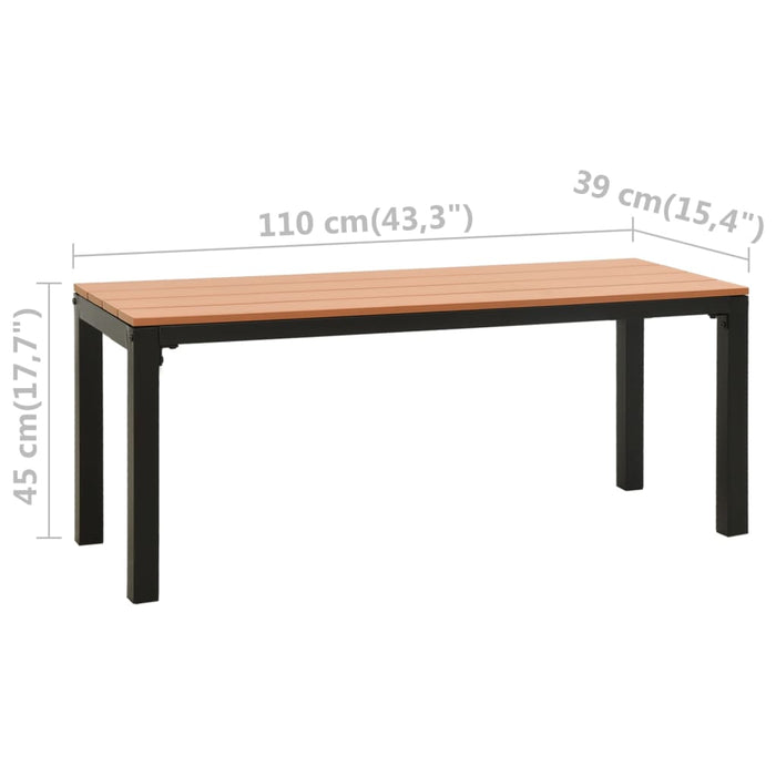 Bancă de grădină, maro și negru, 110 cm, oțel și WPC - WALTI WALTI