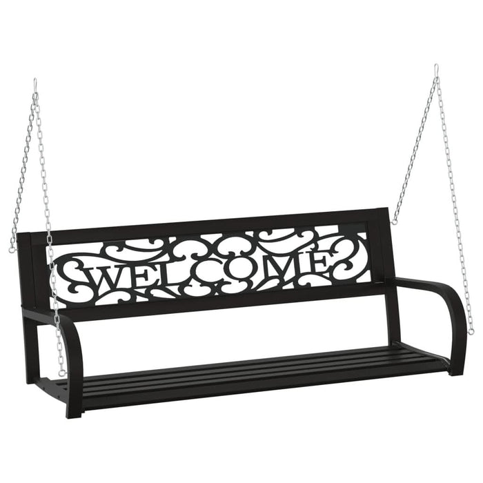 Bancă balansoar de grădină, negru, 125 cm, oțel și plastic WALTI
