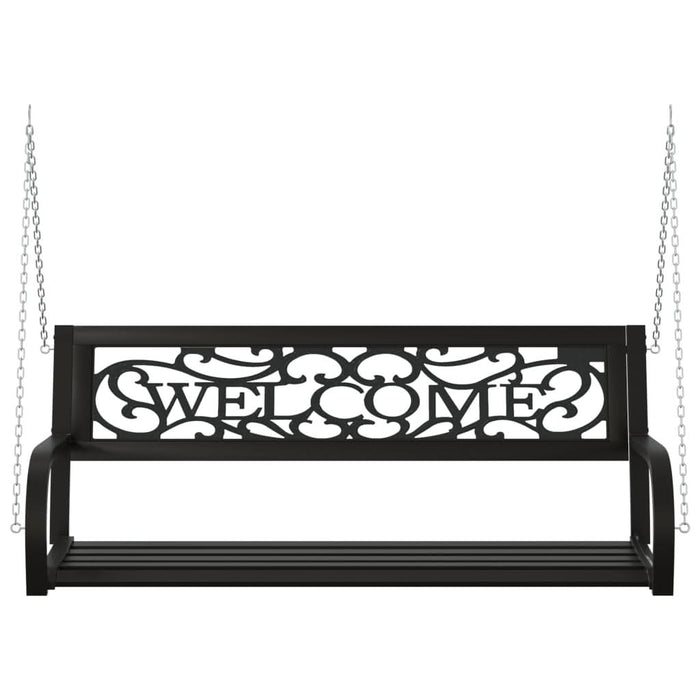 Bancă balansoar de grădină, negru, 125 cm, oțel și plastic WALTI