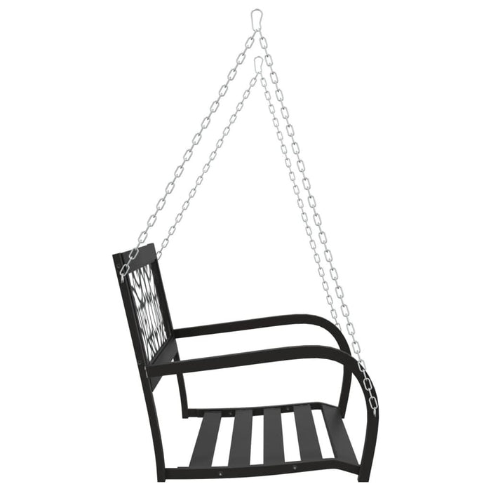 Bancă balansoar de grădină, negru, 125 cm, oțel și plastic WALTI