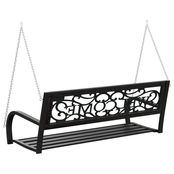 Bancă balansoar de grădină, negru, 125 cm, oțel și plastic WALTI