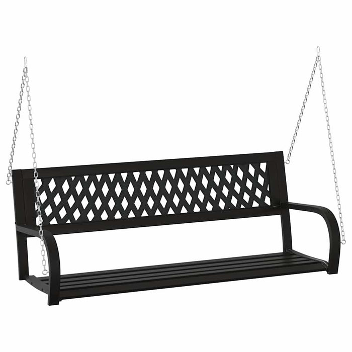 Bancă balansoar de grădină, negru, 125 cm, oțel și plastic WALTI