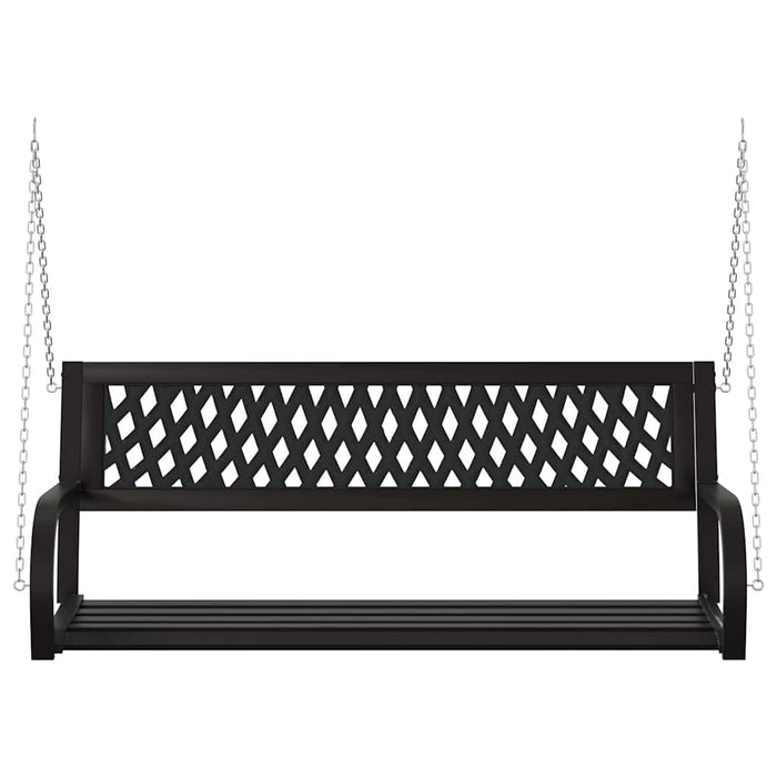 Bancă balansoar de grădină, negru, 125 cm, oțel și plastic WALTI