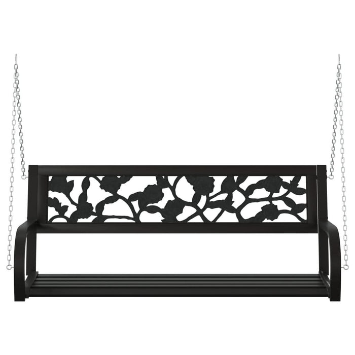 Bancă balansoar de grădină, negru, 125 cm, oțel și plastic WALTI