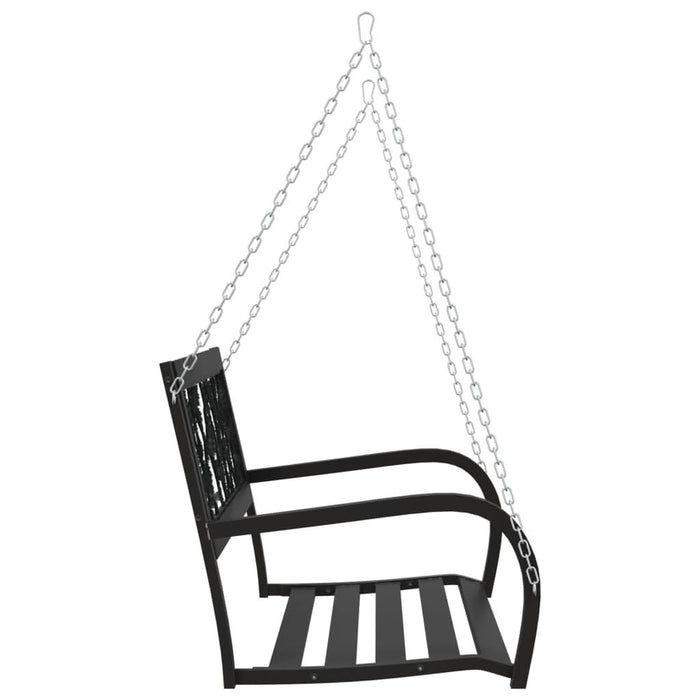 Bancă balansoar de grădină, negru, 125 cm, oțel și plastic WALTI
