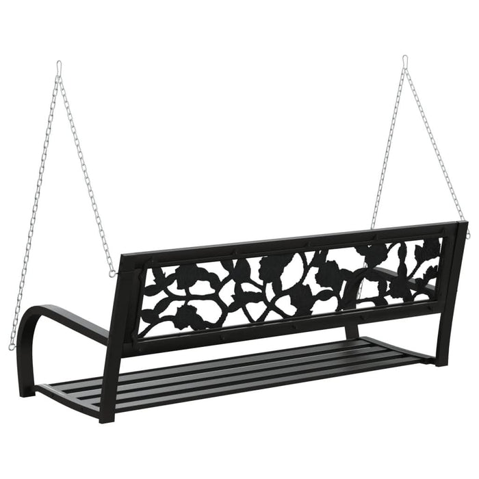Bancă balansoar de grădină, negru, 125 cm, oțel și plastic WALTI