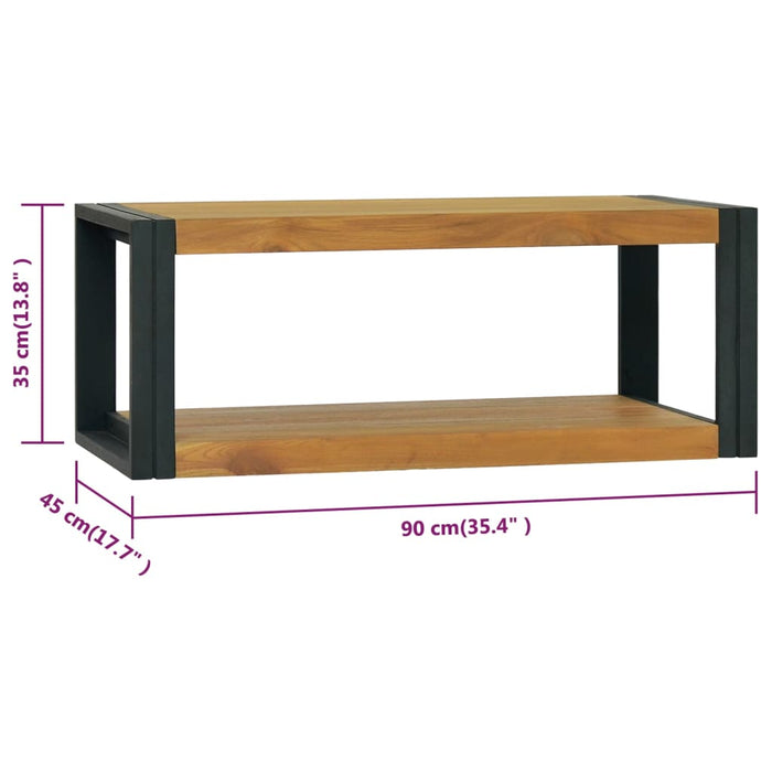 Dulap de baie suspendat, 90x45x35 cm, lemn masiv de tec - WALTI WALTI
