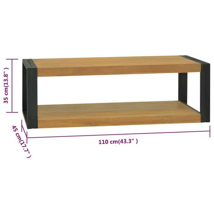 Dulap de baie suspendat, 110x45x35 cm, lemn masiv de tec WALTI