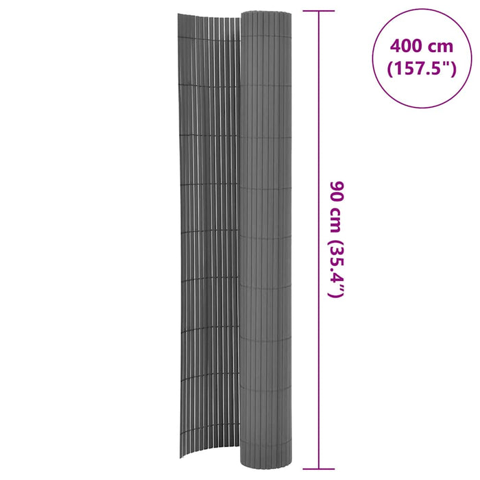 Gard pentru grădină cu 2 fețe, gri, 90x400 cm - WALTI WALTI