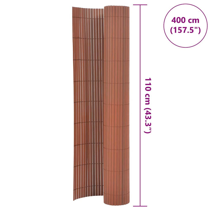Gard pentru grădină cu 2 fețe, maro, 110x400 cm - WALTI WALTI