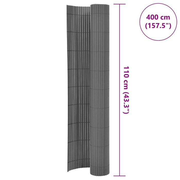 Gard pentru grădină cu 2 fețe, gri, 110x400 cm - WALTI WALTI