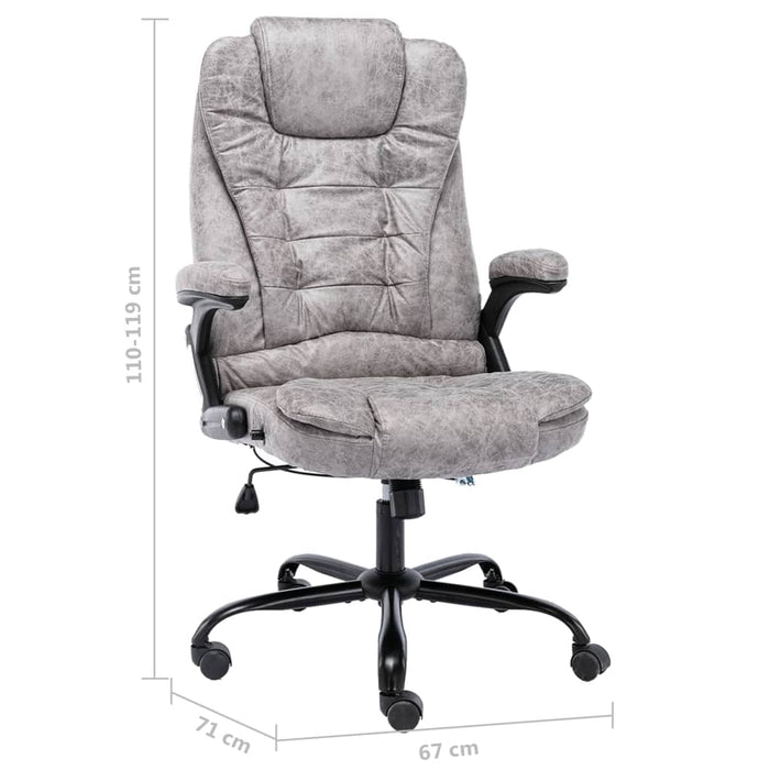 Scaun de birou, gri deschis, piele întoarsă ecologică - WALTI WALTI