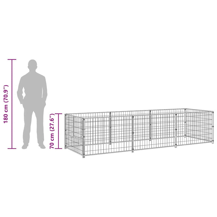 Padoc pentru câini, negru, 3 m², oțel - WALTI WALTI