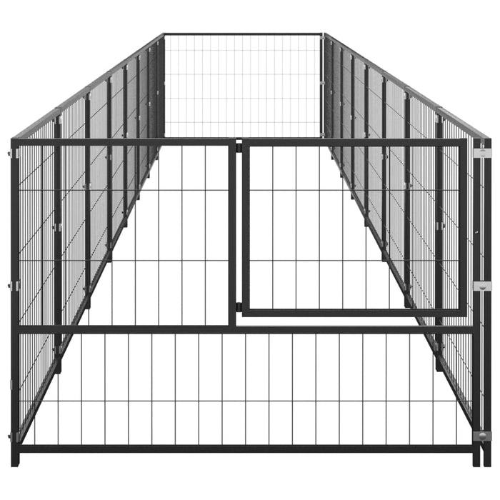 Padoc pentru câini, negru, 8 m², oțel - WALTI WALTI