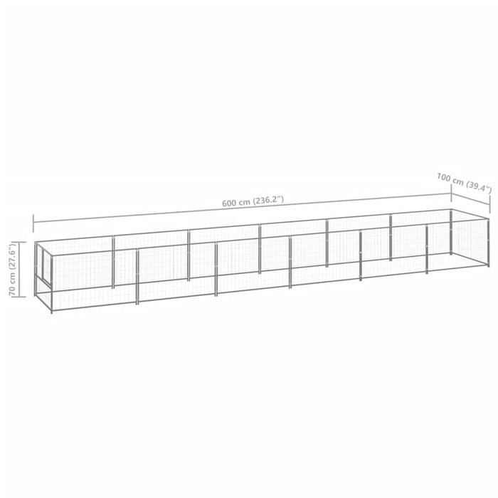 Padoc pentru câini, argintiu, 6 m², oțel - WALTI WALTI