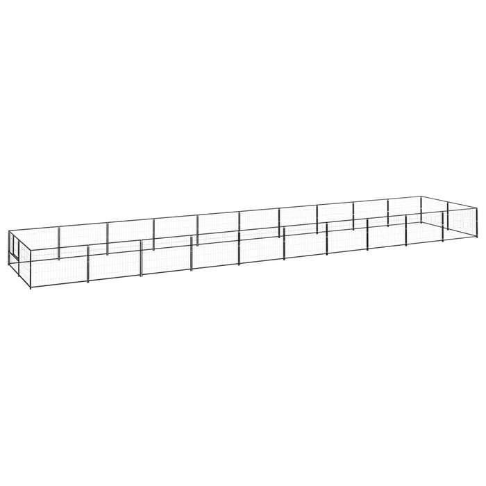 Padoc pentru câini, negru, 20 m², oțel - WALTI WALTI