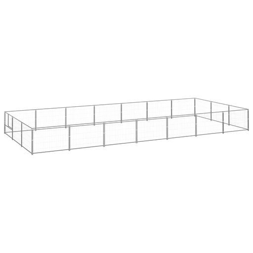 Padoc pentru câini, argintiu, 21 m², oțel - WALTI WALTI