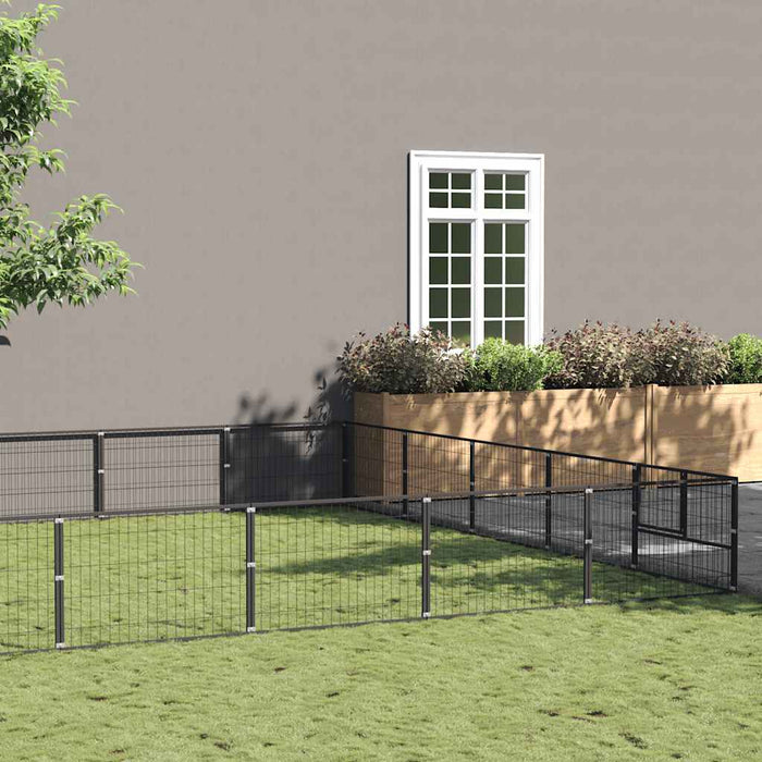 Padoc pentru câini, negru, 25 m², oțel - WALTI WALTI