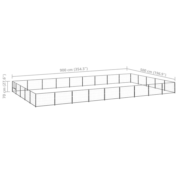 Padoc pentru câini, negru, 45 m², oțel - WALTI WALTI
