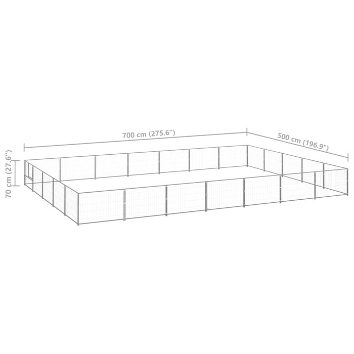 Padoc pentru câini, argintiu, 35 m², oțel - WALTI WALTI