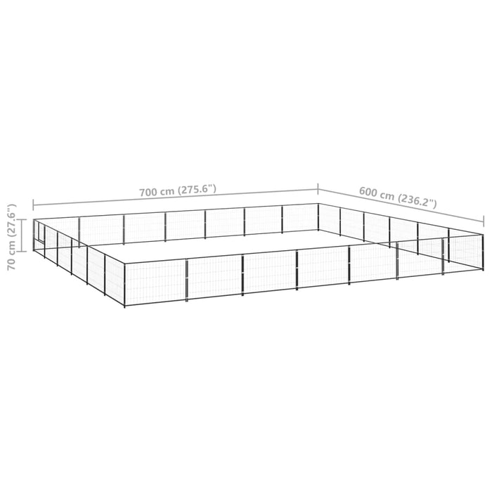 Padoc pentru câini, negru, 42 m², oțel - WALTI WALTI