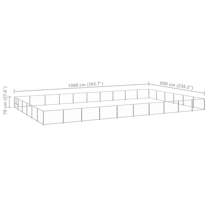 Padoc pentru câini, argintiu, 60 m², oțel - WALTI WALTI